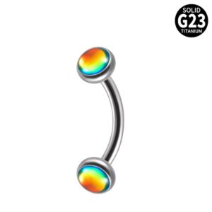 Titanium Internal Threaded Curved Barbell with Opal stone FME0006R