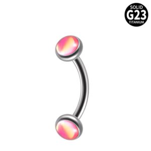 Titanium Internal Threaded Curved Barbell with Opal stone FME0006P