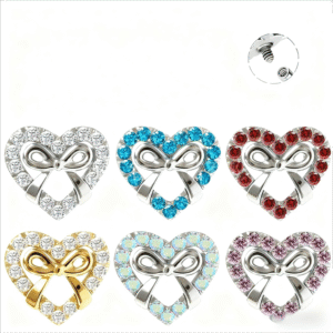 Titanium Heart Labret piercing