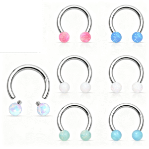 Titanium Circular Barbell with Opal Ball FMN0006